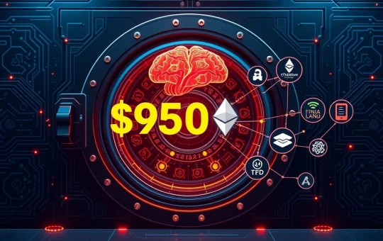 Abstract representation of Zircuit DeFi's AI engine securely automating cross-chain transactions within a digital vault.