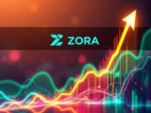 A visual representation of ZORA's explosive crypto surge, showing an upward trending chart and market excitement.