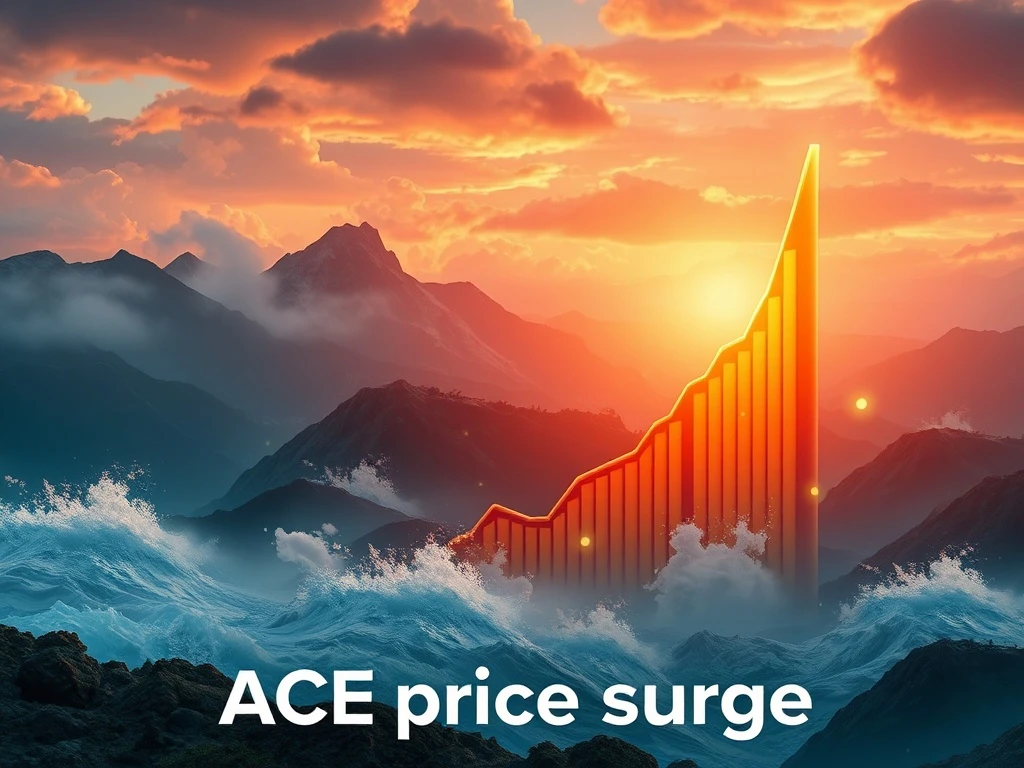 Chart showing a massive ACE price surge, symbolizing rapid cryptocurrency volatility and the challenges of digital asset analysis.
