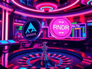 ADA and RNDR traders enjoying high-stakes games at a crypto casino