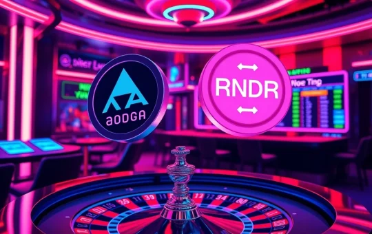 ADA and RNDR traders enjoying high-stakes games at a crypto casino