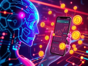 An AI Alpha Pilot interface displaying successful meme coin trading results, symbolizing high win rates and advanced crypto analysis.