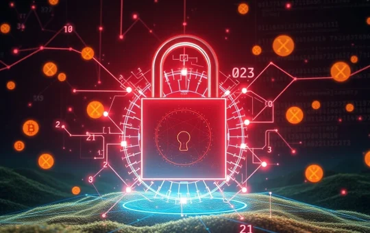 A digital padlock representing robust investor protection against AI crypto scams and evolving crypto fraud tactics.