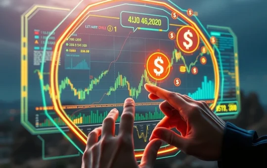 A digital interface visualizing AI crypto trading automation, symbolizing enhanced profitability and strategic market navigation.