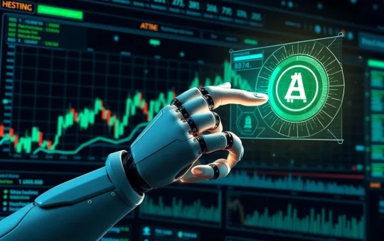 AI Crypto Trading tools analyzing market data on a futuristic interface, illustrating how AI transforms trading strategies.