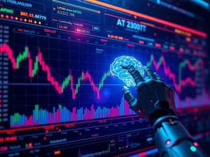 An AI-powered interface displaying crypto charts, symbolizing the revolution of AI Crypto Trading in 2025.