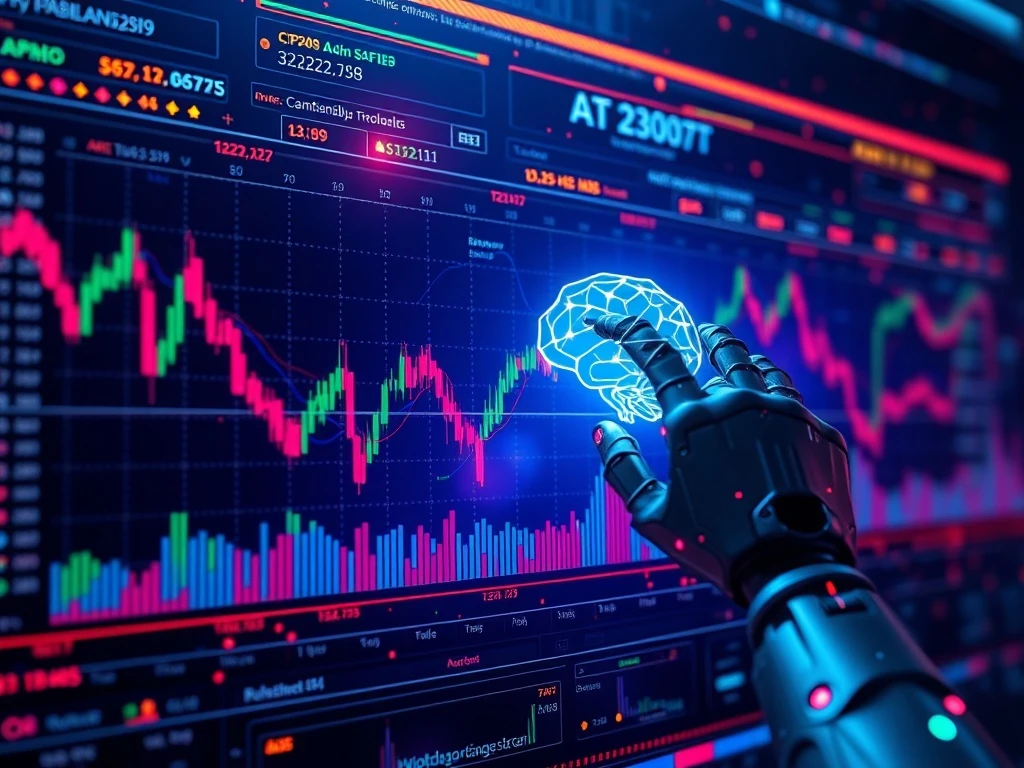 An AI-powered interface displaying crypto charts, symbolizing the revolution of AI Crypto Trading in 2025.