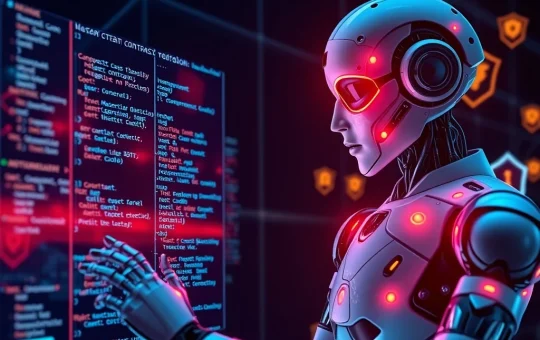 AI analyzing smart contract security for enhanced vulnerability detection in blockchain