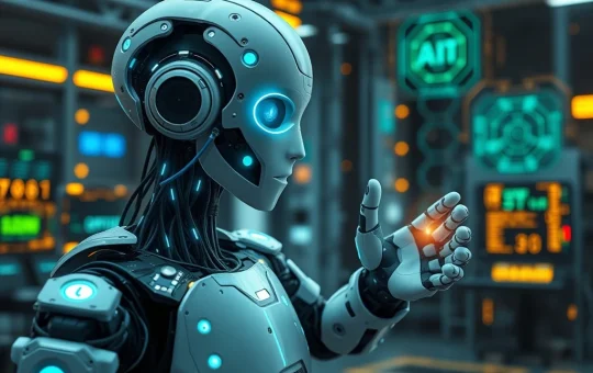 AI surpassing human capabilities in a high-tech environment