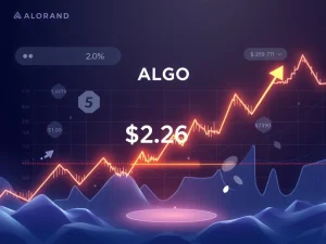 Algorand ALGO price chart testing $0.26 support with bullish indicators