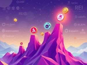 Illustrating the dramatic crypto surge of Alliance Games, REI Network, and Useless Coin, driven by new exchange listings and airdrops.