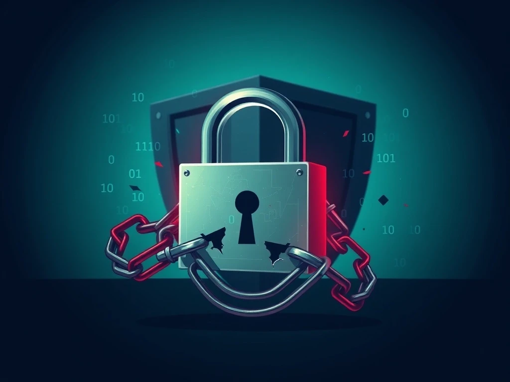 A broken digital lock symbolizes the severe Allianz Life data breach affecting customer data protection.