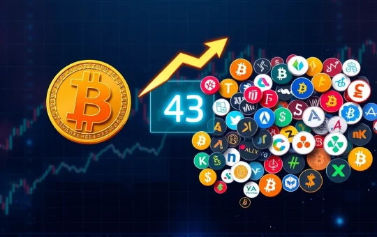 A visual representation of the Altcoin Season Index rising, indicating a significant crypto market shift towards altcoins from Bitcoin.