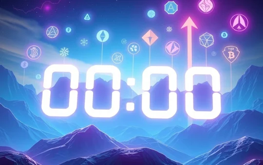 A digital countdown indicating the start of altcoin season, symbolizing the potential for altcoin growth.