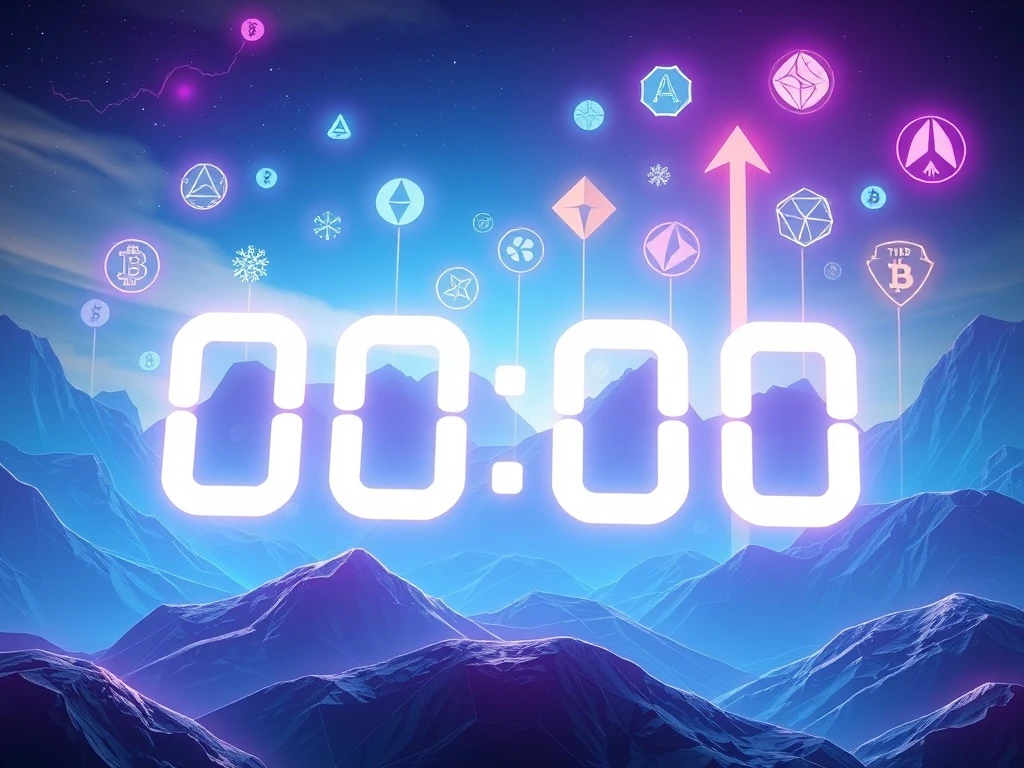 A digital countdown indicating the start of altcoin season, symbolizing the potential for altcoin growth.