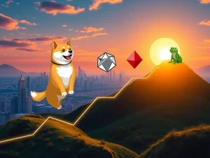 Visualizing an explosive altcoin surge with digital coins like SHIB and PEPE soaring, symbolizing massive crypto gains.