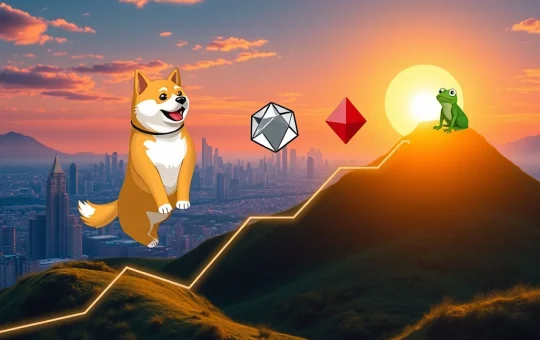Visualizing an explosive altcoin surge with digital coins like SHIB and PEPE soaring, symbolizing massive crypto gains.