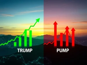 Visualizing divergent crypto market reactions to Altcoin TGEs, showing TRUMP token's upward surge contrasted with PUMP's stagnation.
