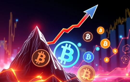 Chart showing an altcoin wedge breakout with altcoin symbols rising, indicating significant outperformance potential.