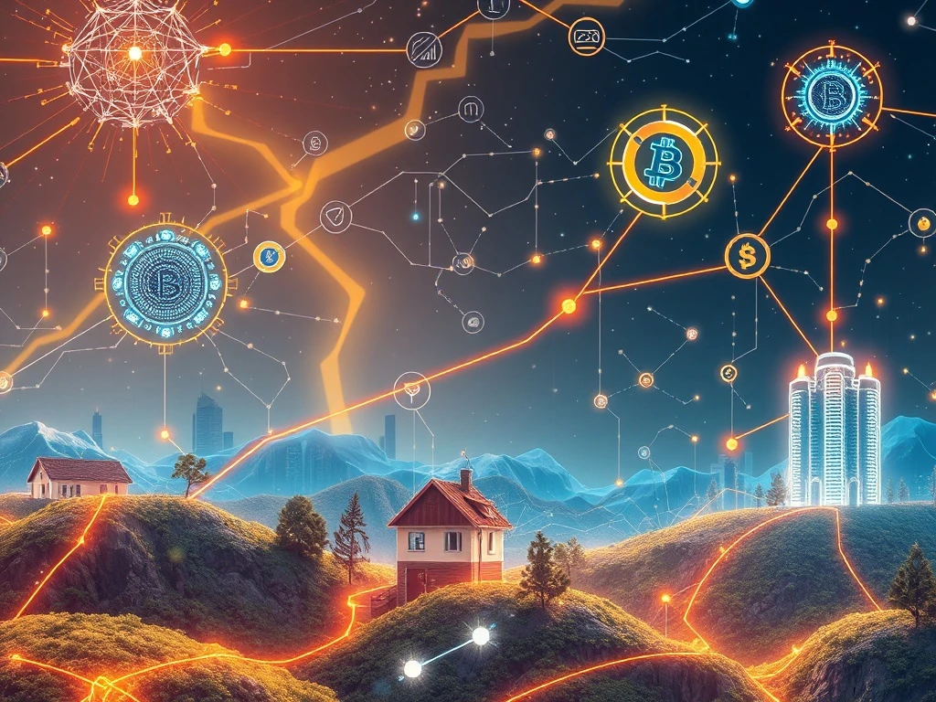 A vibrant digital illustration showcasing Altcoins driving crypto innovation through AI, DeFi, and tokenized real-world assets.