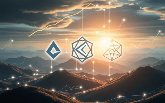Visualizing Arbitrum's phenomenal growth, Kaspa's price surge, and BlockDAG's successful presale in the crypto market.