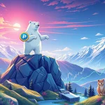 Dynamic chart showing a rapid rise, symbolizing the projected 17,443% gain for Arctic Pablo Coin in the meme coin market.