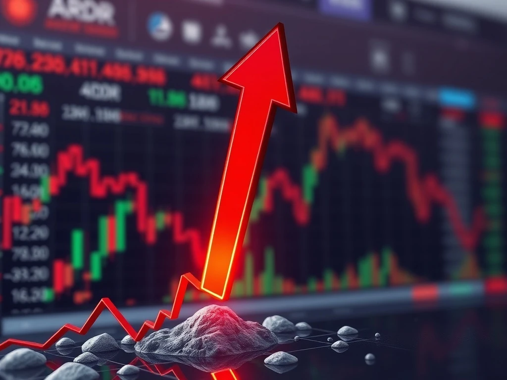 A volatile cryptocurrency chart showing a dramatic ARDR price drop, illustrating the risks of crypto volatility.