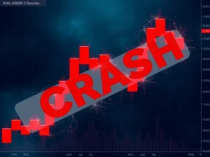 Dramatic ARKM price crash shown on volatile cryptocurrency chart