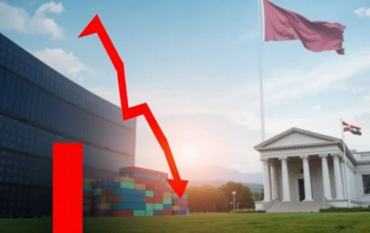 A visual representation of falling Asian shares, symbolizing market uncertainty driven by Trump tariffs and central bank decisions.
