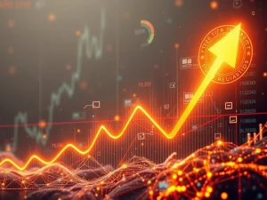 A chart showing the explosive ASR crypto price surge, symbolizing rapid market growth and regulatory considerations.
