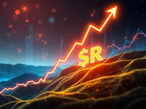 A chart showing an explosive ASR crypto surge, illustrating significant market momentum and growth.