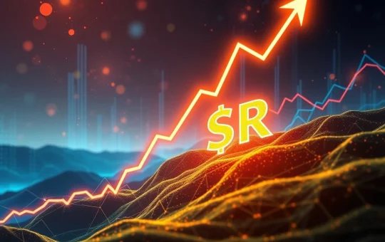 A chart showing an explosive ASR crypto surge, illustrating significant market momentum and growth.