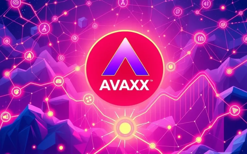Visualizing Avalanche Q2 2024's explosive growth, with charts showing increased active addresses and DeFi volume, symbolizing the network's strong performance.