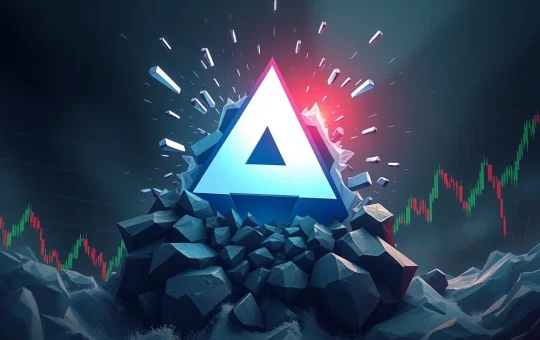 AVAX cryptocurrency logo crashing amid extreme market volatility