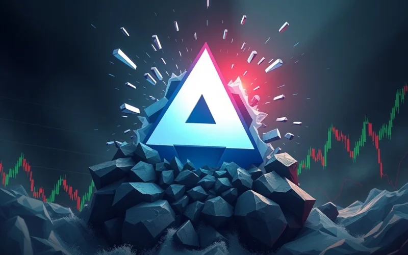 AVAX cryptocurrency logo crashing amid extreme market volatility