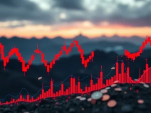A chart showing a catastrophic drop in AWE crypto price, symbolizing intense market volatility.