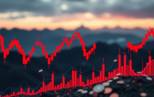 A chart showing a catastrophic drop in AWE crypto price, symbolizing intense market volatility.