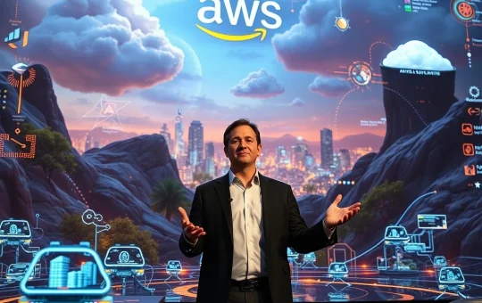 Amazon CEO Andy Jassy defending AWS AI lead in a tech conference
