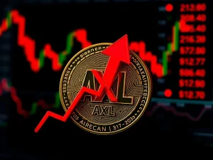 Chart showing a steep AXL price drop, illustrating the sudden cryptocurrency correction and high crypto market volatility.