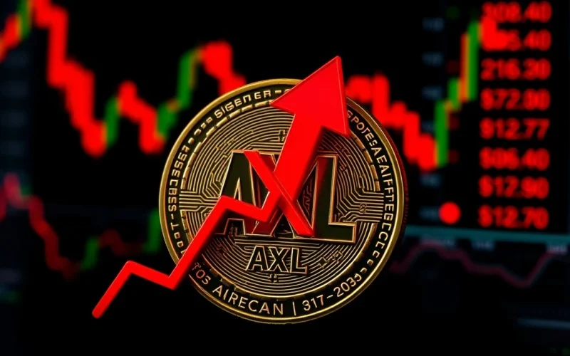 Chart showing a steep AXL price drop, illustrating the sudden cryptocurrency correction and high crypto market volatility.
