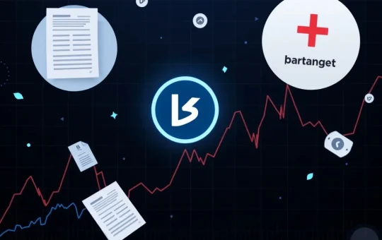 A visual metaphor showing the significant BAT price drop, with charts declining and symbols of regulatory challenges. Focuses on Basic Attention Token's market struggles.