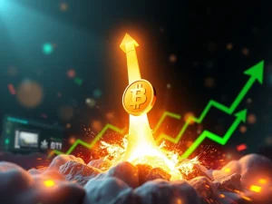 A chart showing the BIFI token experiencing a massive crypto surge, symbolizing rapid growth and market volatility.