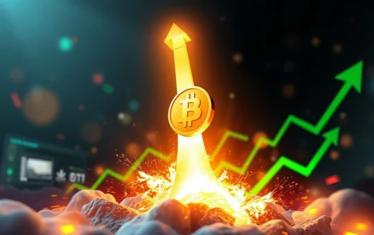 A chart showing the BIFI token experiencing a massive crypto surge, symbolizing rapid growth and market volatility.