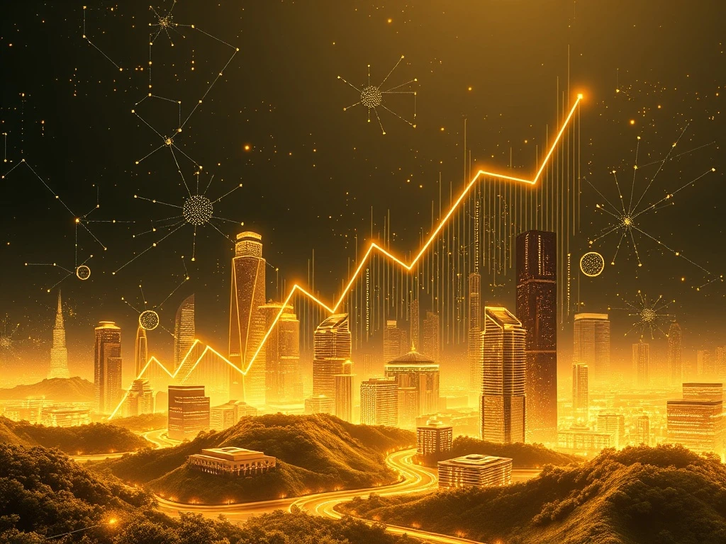 A visual representation of BIGTIME crypto's dramatic price increase, symbolizing rapid growth driven by institutional crypto adoption and global reach.
