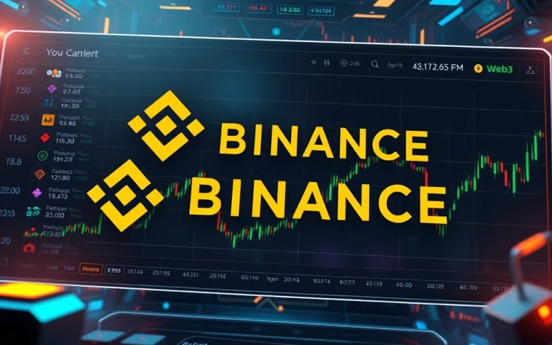 Binance A2Z perpetual contracts for Web3 gaming trading on a futuristic digital interface