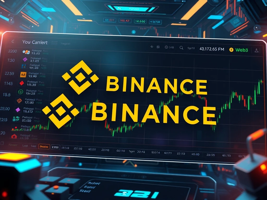 Binance A2Z perpetual contracts for Web3 gaming trading on a futuristic digital interface
