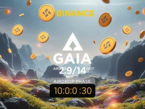 Binance Alpha GAIA token airdrop announcement with dynamic thresholds