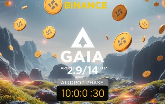 Binance Alpha GAIA token airdrop announcement with dynamic thresholds