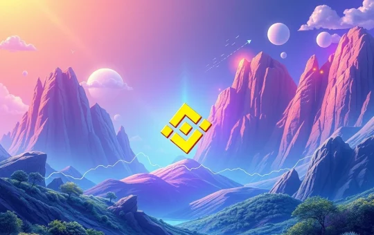 Binance Coin (BNB) chart soaring with a bull, representing the crypto market rally and potential for a new altcoin season.