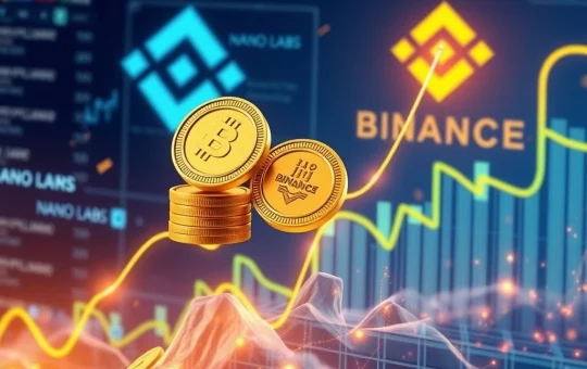 A dynamic chart showing Binance Coin (BNB) price surging, symbolizing the recent rally driven by institutional investment.
